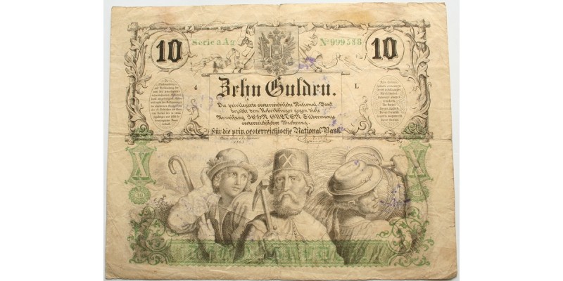 10 gulden 1863 R!